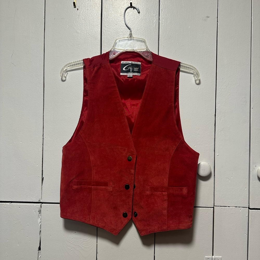 Vintage Red Leather Vest
